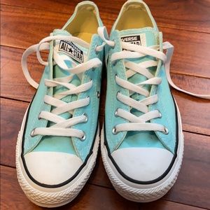 Light blue Converse.